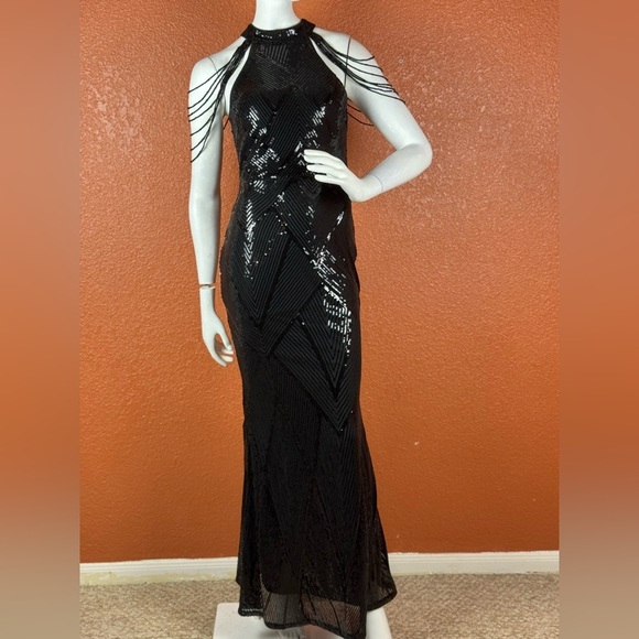 MISS ORD Cold Shoulder Beads Chain Cocktail Dress Size Small.  D46 - Picture 15 of 17